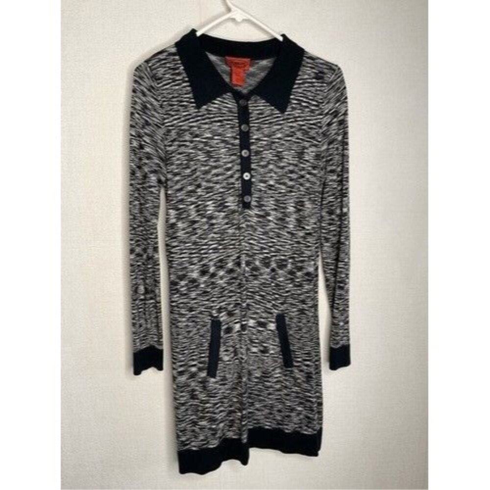 Missoni for Target Knit Heathered Mini Sweater Dress Women Size Medium Gray/Blac